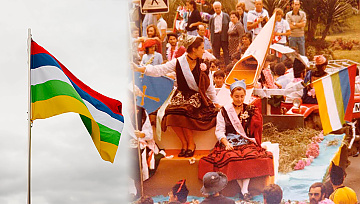 La bandera del Descenso del Sella o la bandera de Piragües