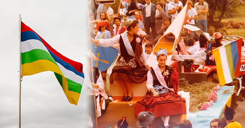 La bandera del Descenso del Sella o la bandera de Piragües