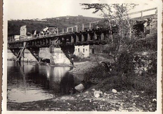 Puente provisional sobre el Sella