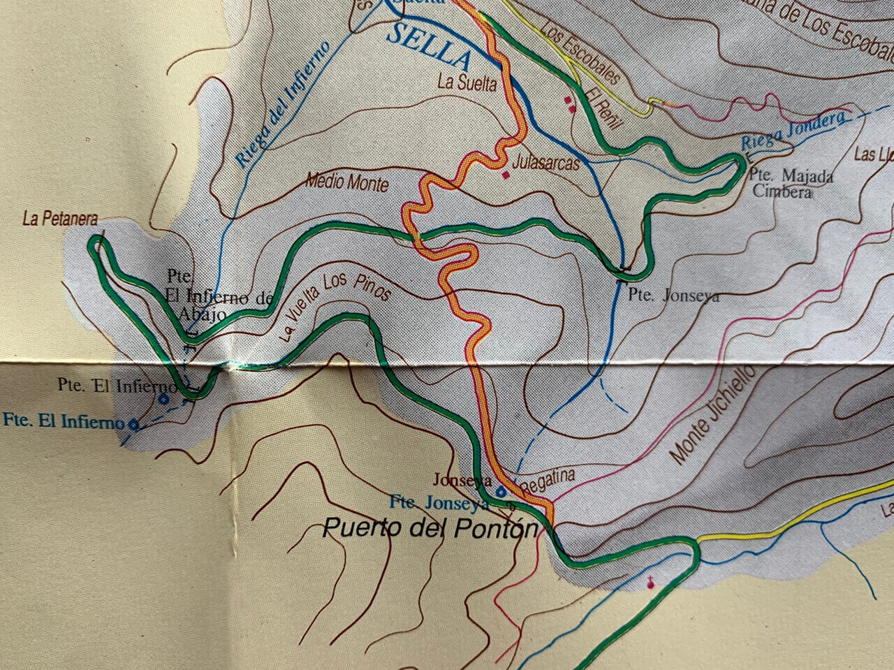 Mapa del nacimiento del rio sella en Asturias